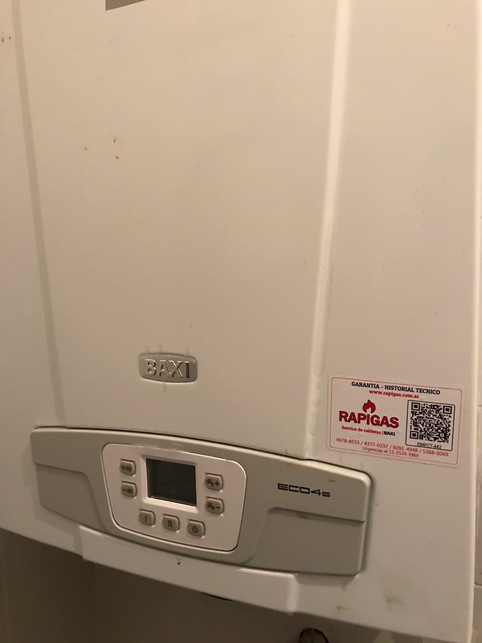 Caldera BAXI Eco 4S instalada por RAPIGAS