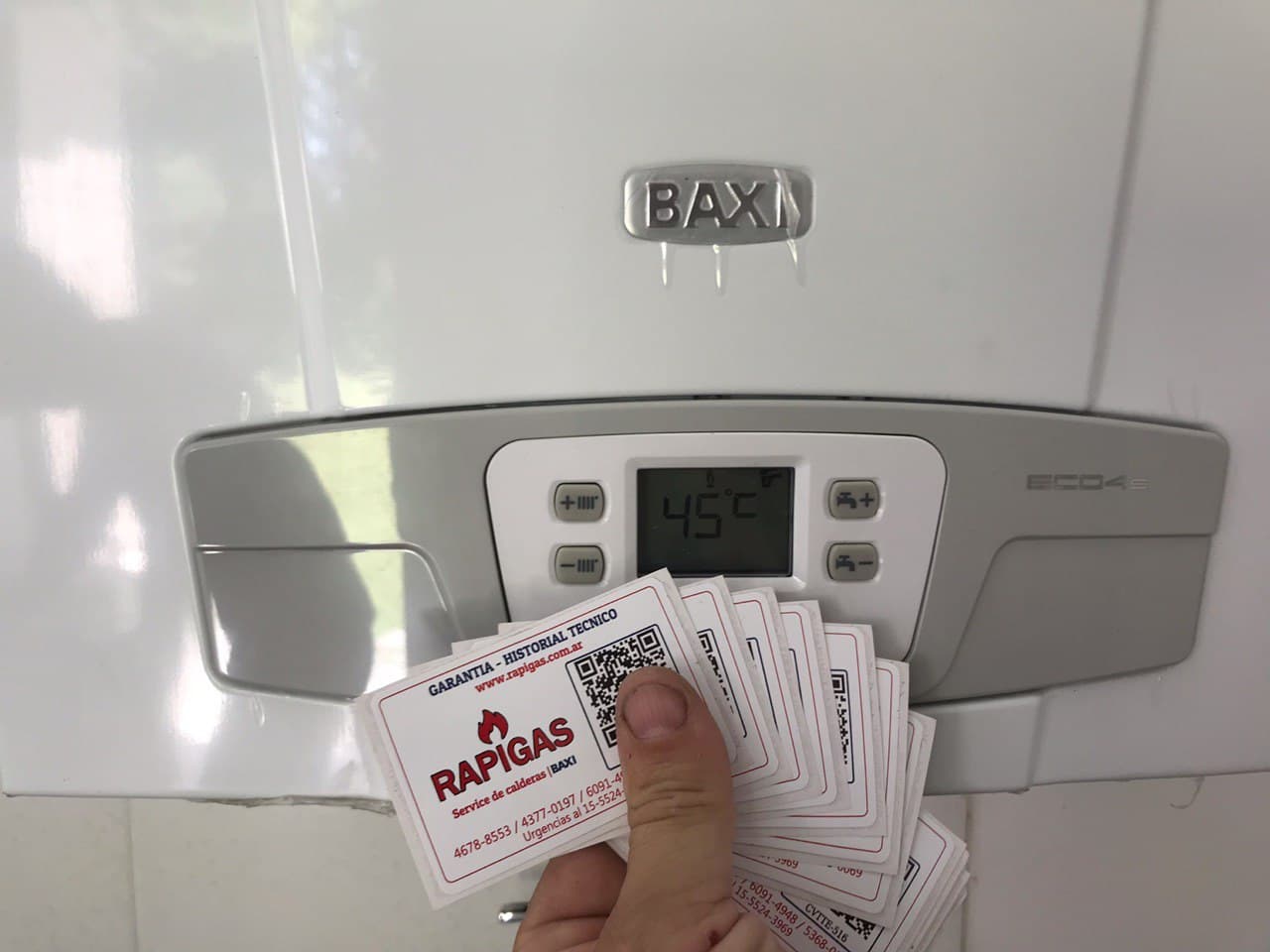 Caldera BAXI Eco 4S mostrando display