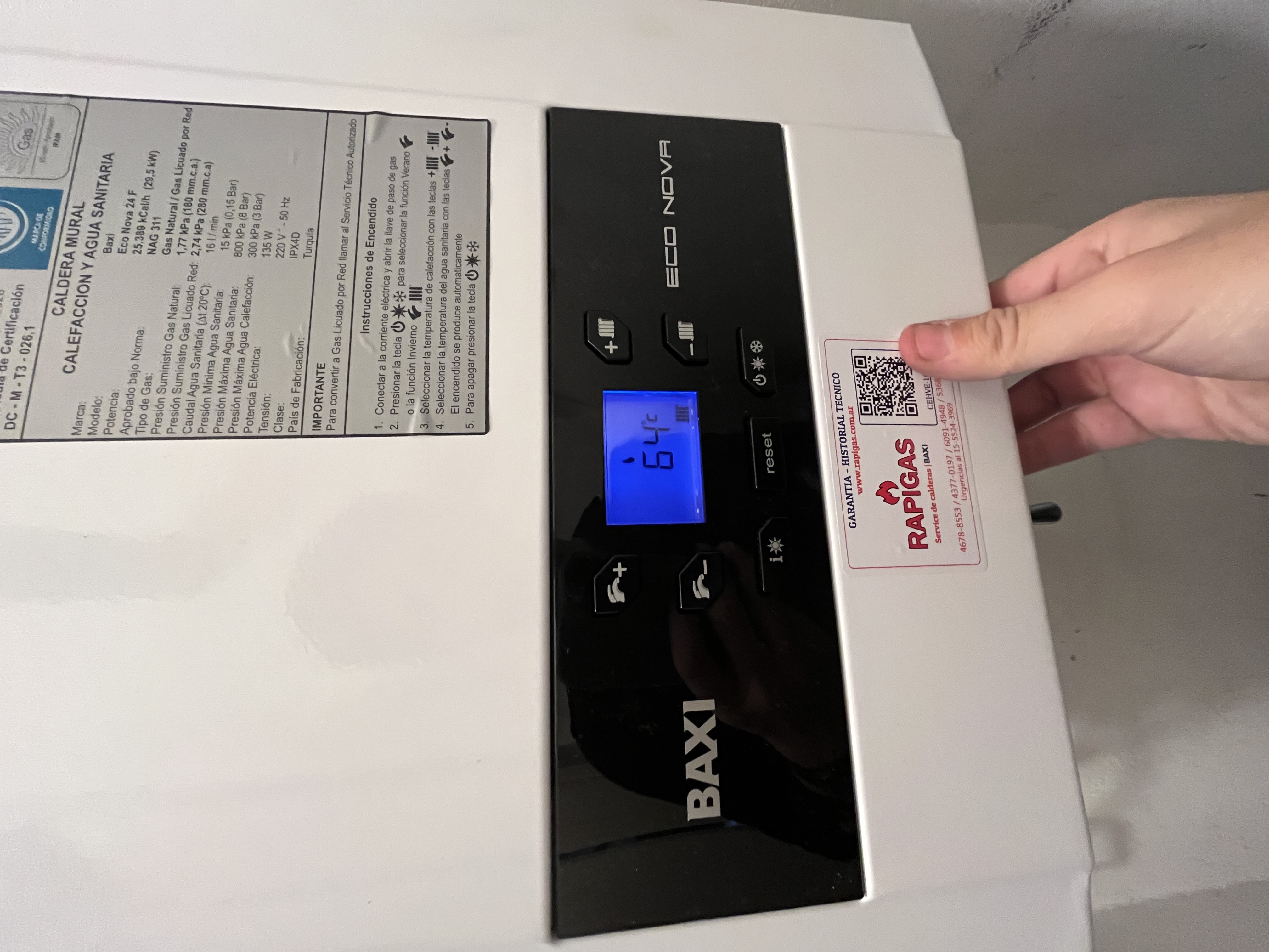 Caldera BAXI Eco Nova 24F Mural Tiro Forzado - imagen 6