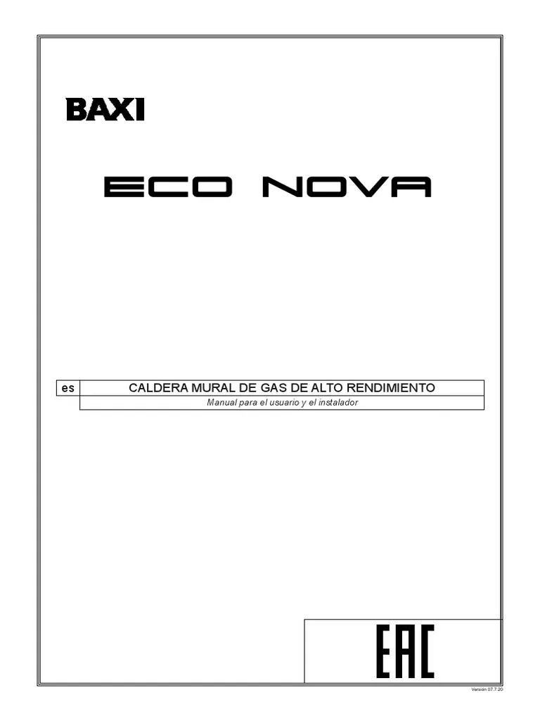 Caldera BAXI Eco Nova 24F Mural Tiro Forzado - imagen 3